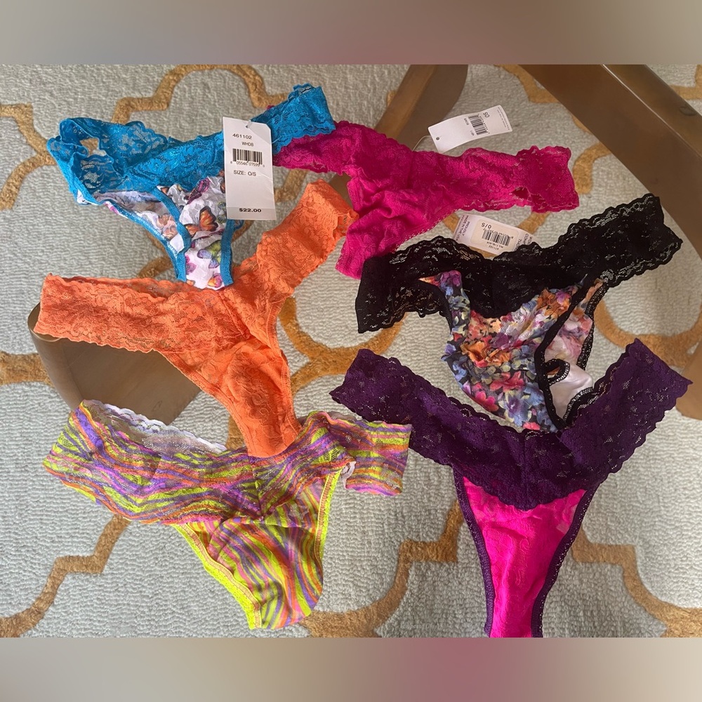 Colorful Lace Hanky Panky Thong Set
